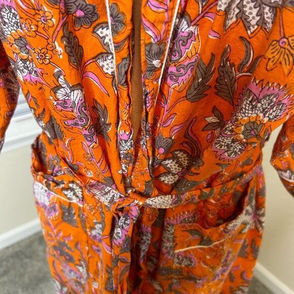 Robe light weight cotton vibrant orange feminine - Picture 4 of 5